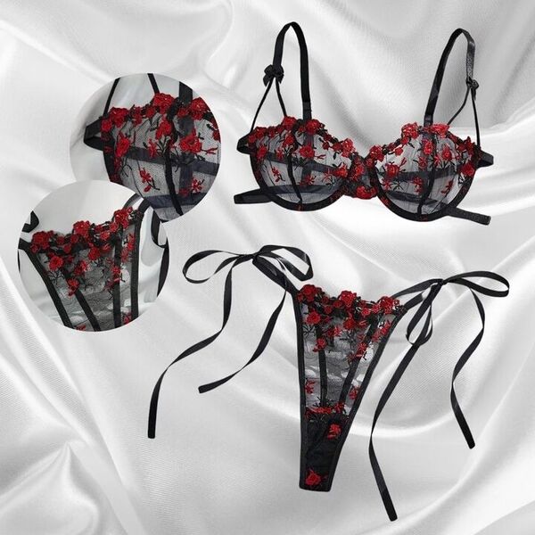 Seksi cvetlični komplet spodnjega perila | DESIRE