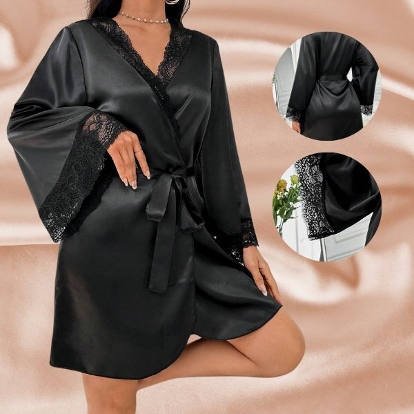 Žensko svilnato nočno ogrinjalo | NOIRSILK