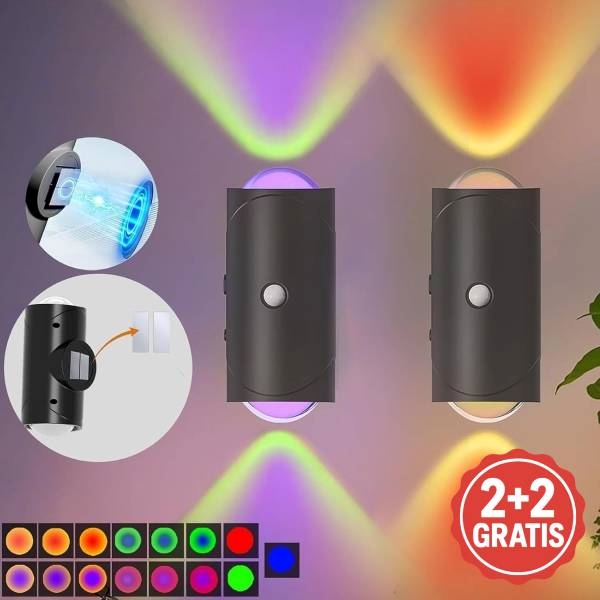 Pametna stenska svetilka z zaznavanjem gibanja (2 kosa) | AURAWALL 2+2 BREZPLAČNO
